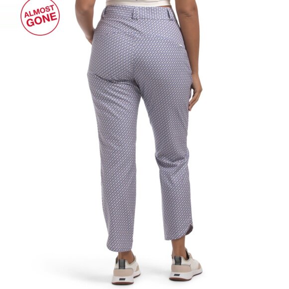 PETER MILLAR Orange Print Performance Ankle Pants - Picture 2 of 2